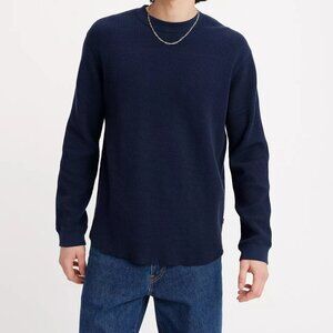 Levi's Long Sleeve Relaxed Fit Thermal Shirt Heavyweight Men's XXL Navy Blue NWT